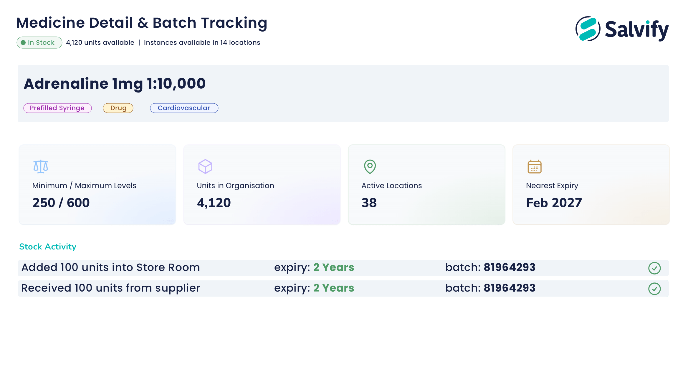 Salvify stock check screenshot